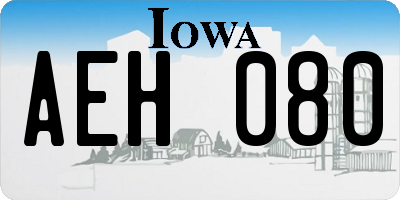 IA license plate AEH080