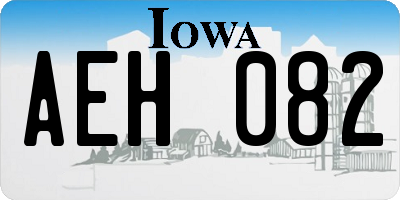 IA license plate AEH082