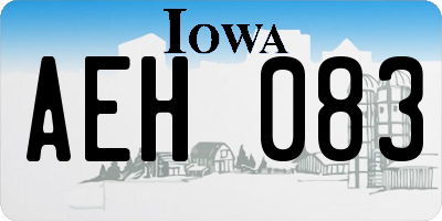 IA license plate AEH083