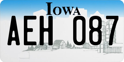 IA license plate AEH087