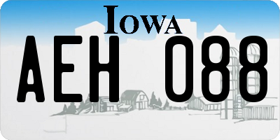 IA license plate AEH088