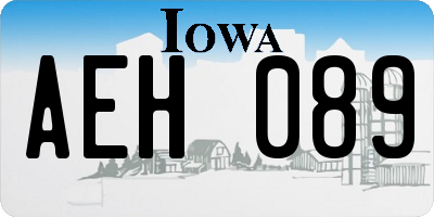 IA license plate AEH089