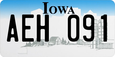 IA license plate AEH091