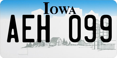 IA license plate AEH099