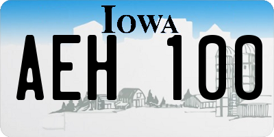 IA license plate AEH100