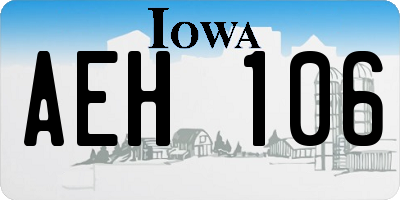 IA license plate AEH106