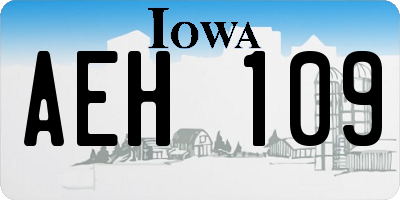 IA license plate AEH109