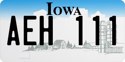 IA license plate AEH111