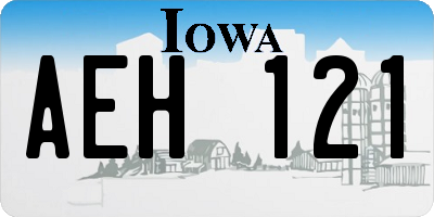 IA license plate AEH121