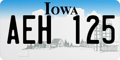 IA license plate AEH125