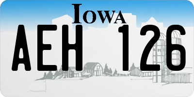 IA license plate AEH126