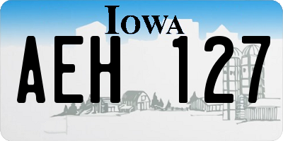 IA license plate AEH127