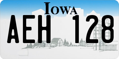 IA license plate AEH128