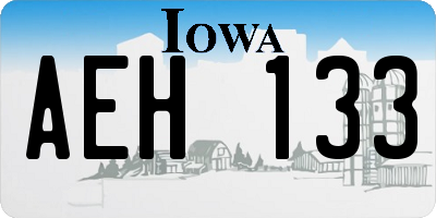 IA license plate AEH133