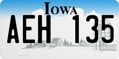 IA license plate AEH135