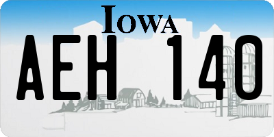 IA license plate AEH140