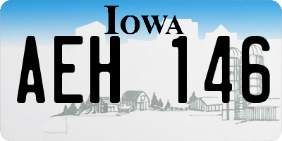 IA license plate AEH146