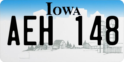 IA license plate AEH148