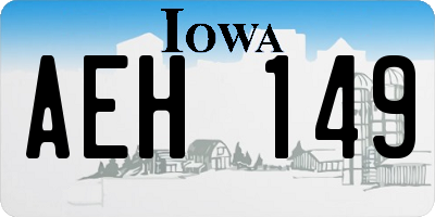 IA license plate AEH149