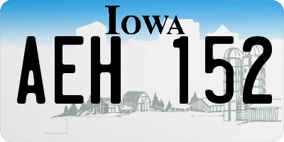IA license plate AEH152