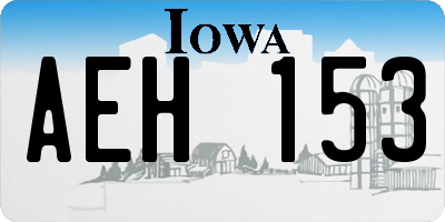 IA license plate AEH153