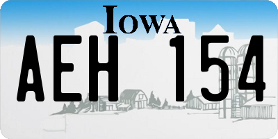 IA license plate AEH154