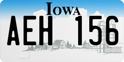 IA license plate AEH156