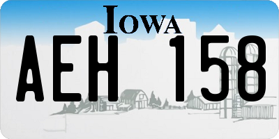 IA license plate AEH158