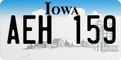 IA license plate AEH159