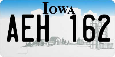 IA license plate AEH162