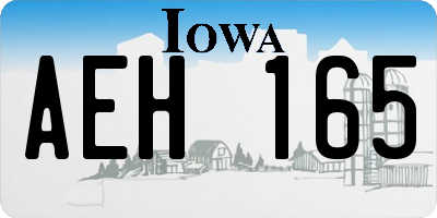 IA license plate AEH165