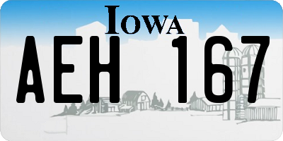 IA license plate AEH167