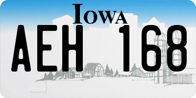 IA license plate AEH168