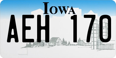 IA license plate AEH170