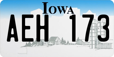 IA license plate AEH173