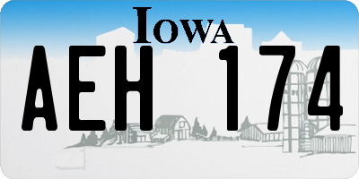 IA license plate AEH174