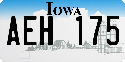 IA license plate AEH175