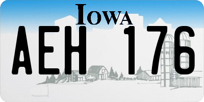 IA license plate AEH176