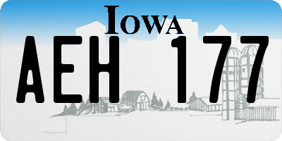 IA license plate AEH177