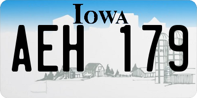 IA license plate AEH179