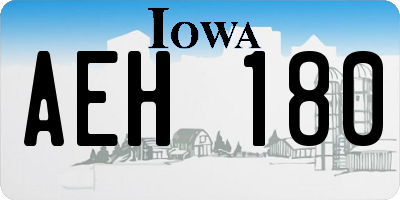 IA license plate AEH180