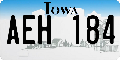 IA license plate AEH184
