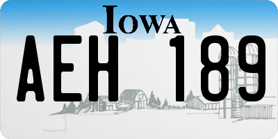 IA license plate AEH189