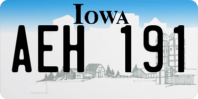 IA license plate AEH191