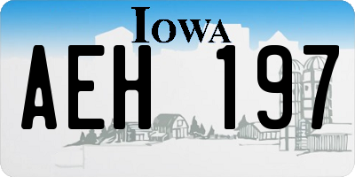 IA license plate AEH197