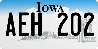 IA license plate AEH202