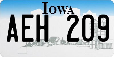 IA license plate AEH209