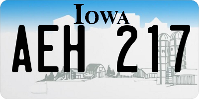 IA license plate AEH217