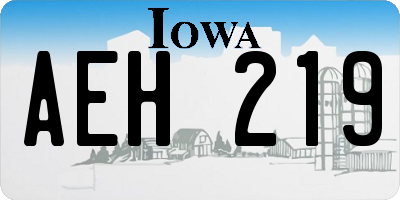 IA license plate AEH219