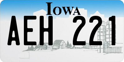 IA license plate AEH221